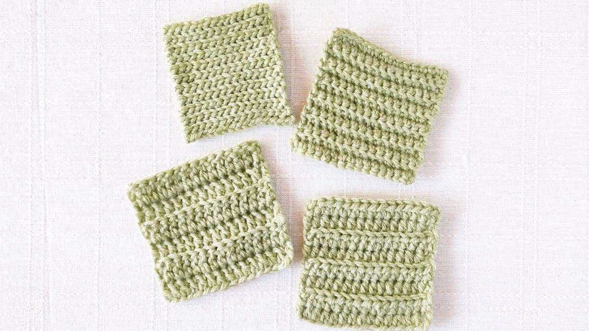 かぎ針編み　うね編み　編地　比較