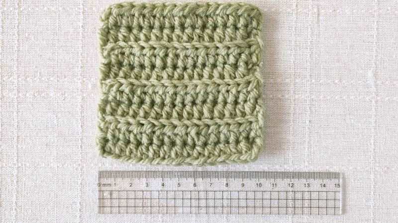 中長編み　うね編み　かぎ針編み
