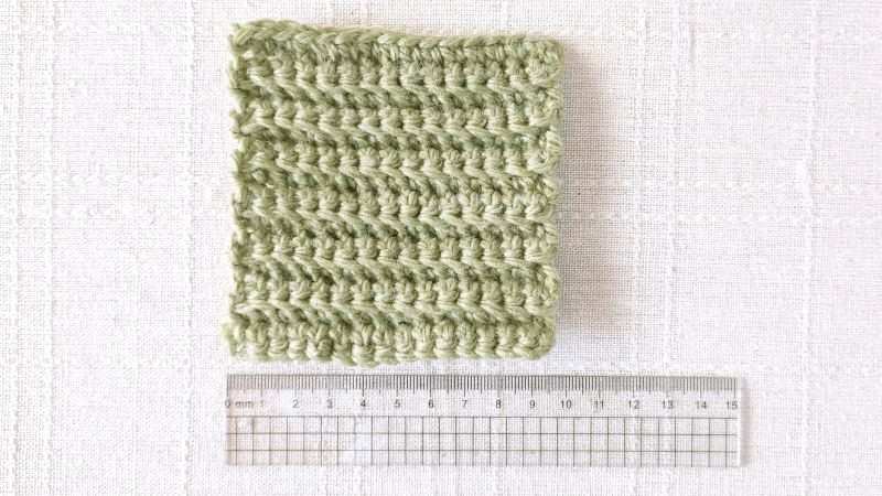 細編み　うね編み　かぎ針編み